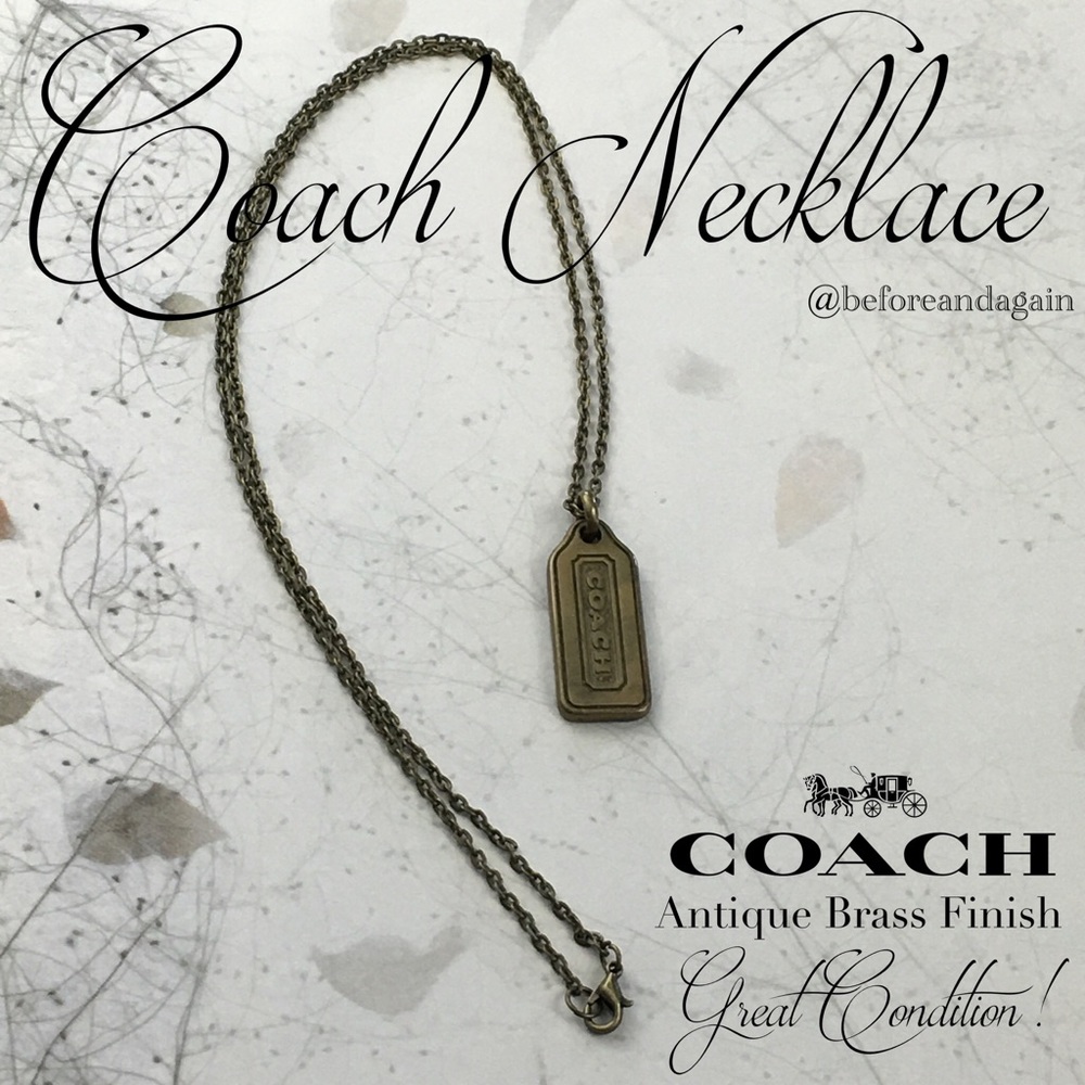 Coach Antique Brass Pendant With Chain